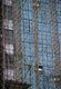 China: Bamboo scaffolding clads a new multi-storey tower block in Hong Kong